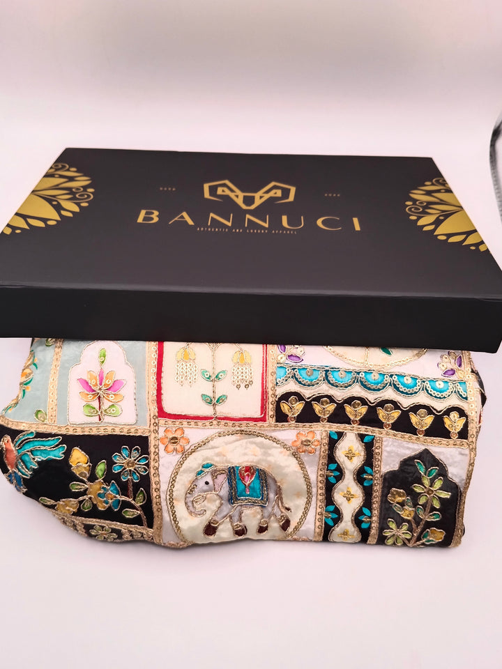 Mehsuri Silk With Hand Embroidery Multi Color Shawl