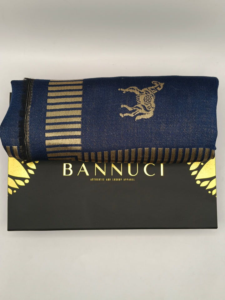 Stallion Design New Trendy Reversible Blue Kani Pashmina Shawl
