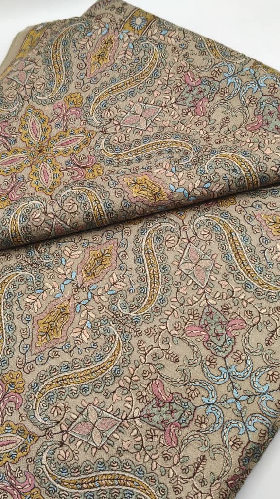 Premium Quality Multicolor Full Jaal Jama Sozni Embroidery Pashmina Shawl