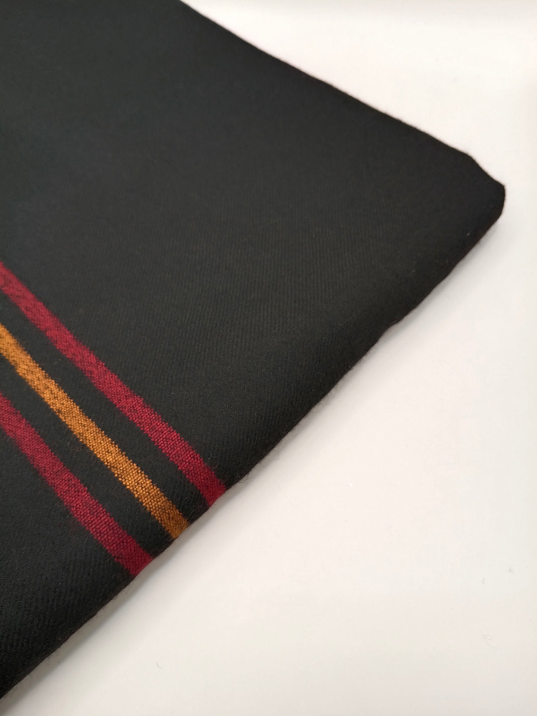 Premium Quality Multi Color Striped Double Fiber 72 Black Woolen Shawl