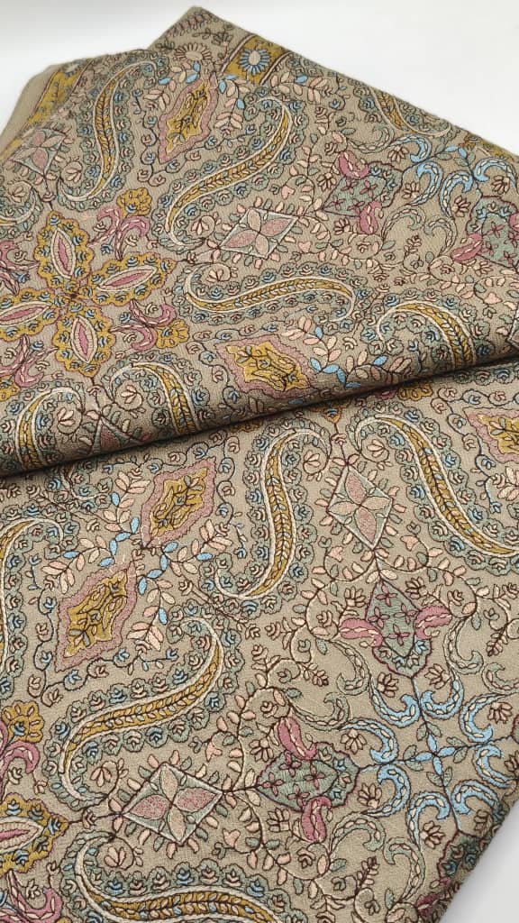 Premium Quality Multicolor Full Jaal Jama Sozni Embroidery Pashmina Shawl