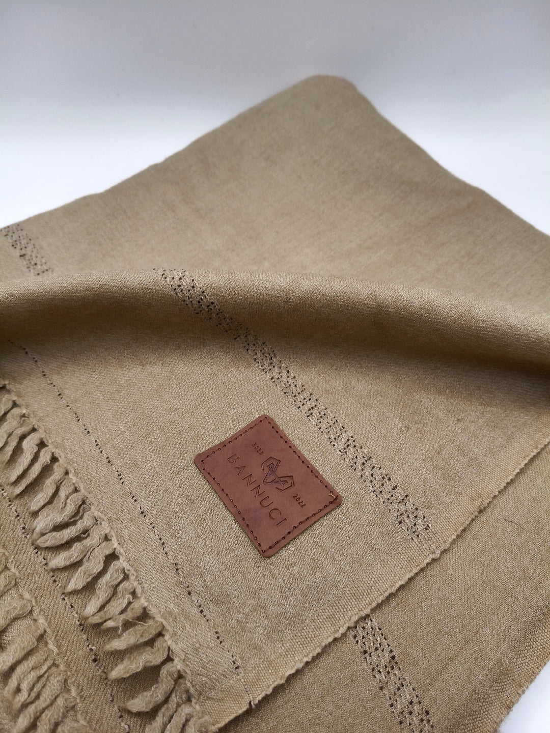 Supreme Quality Brown Pure Angora Rabbit Striped Woolen Shawl 2