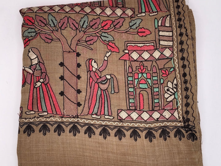 Premium Quality Mix Embroidered Pashmina Cashmere Shawl