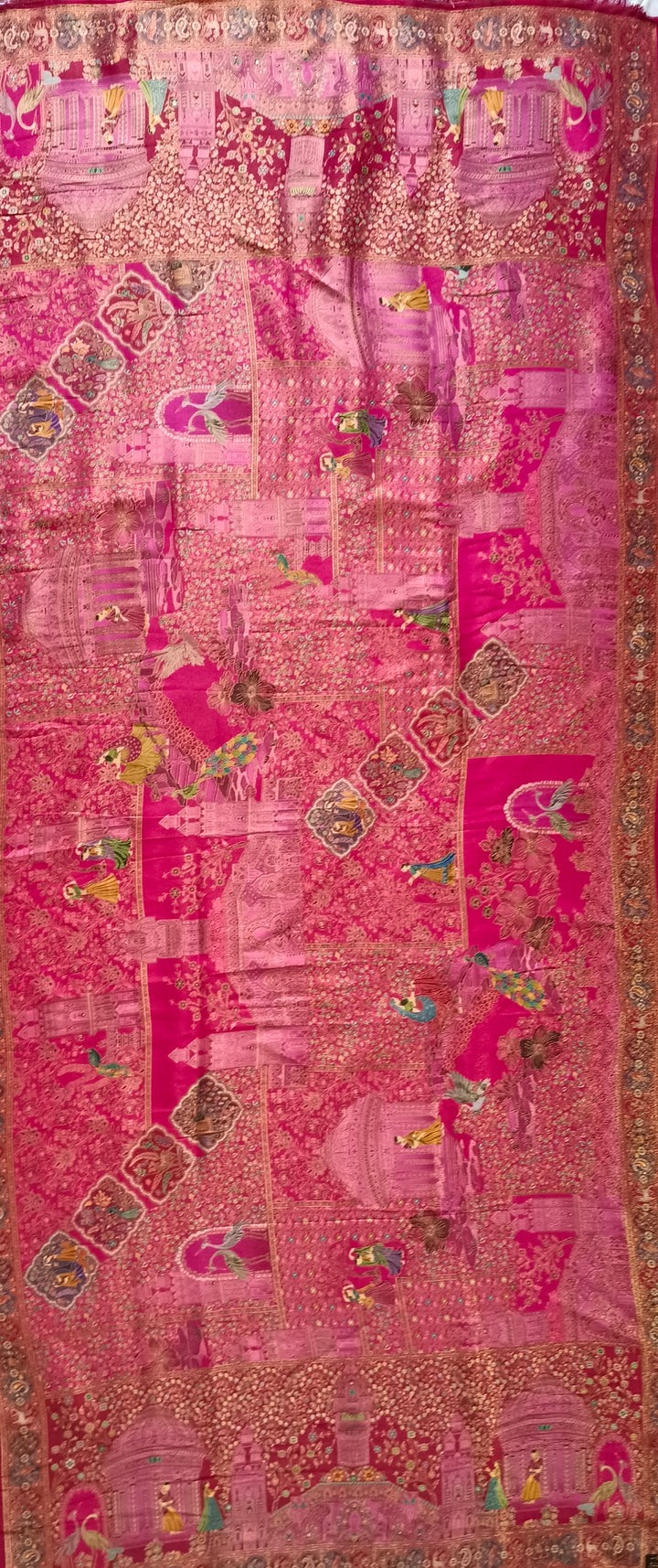Premium Quality Maroon kani Silk Pashmina  Shawl