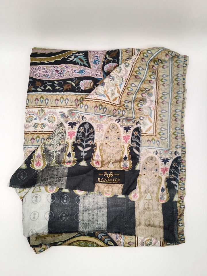 Premium Quality Kalmkar Shawl With Machine Ari Work