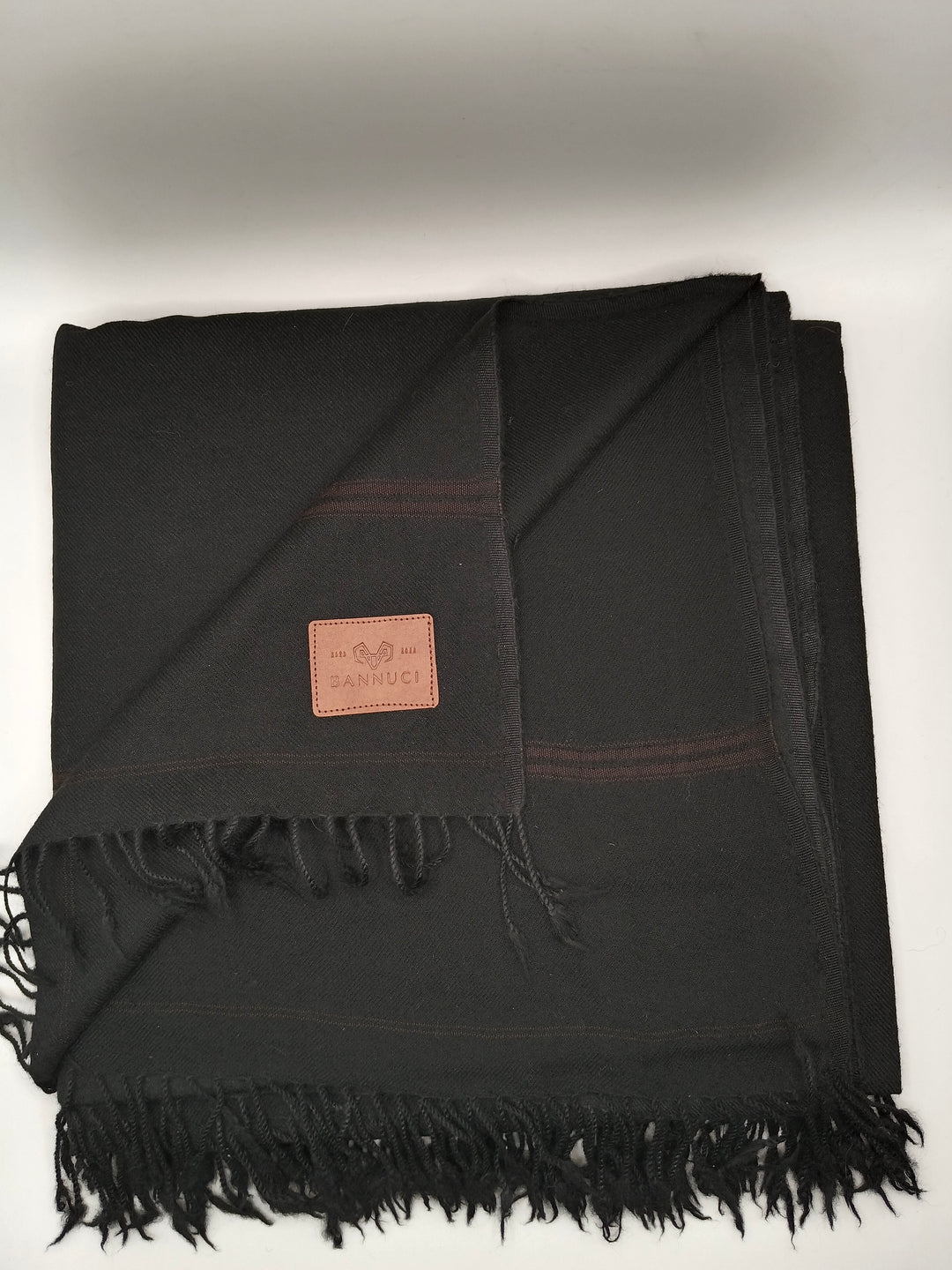 Premium Quality Light Color Striped Double Fiber 72 Black Woolen Shawl