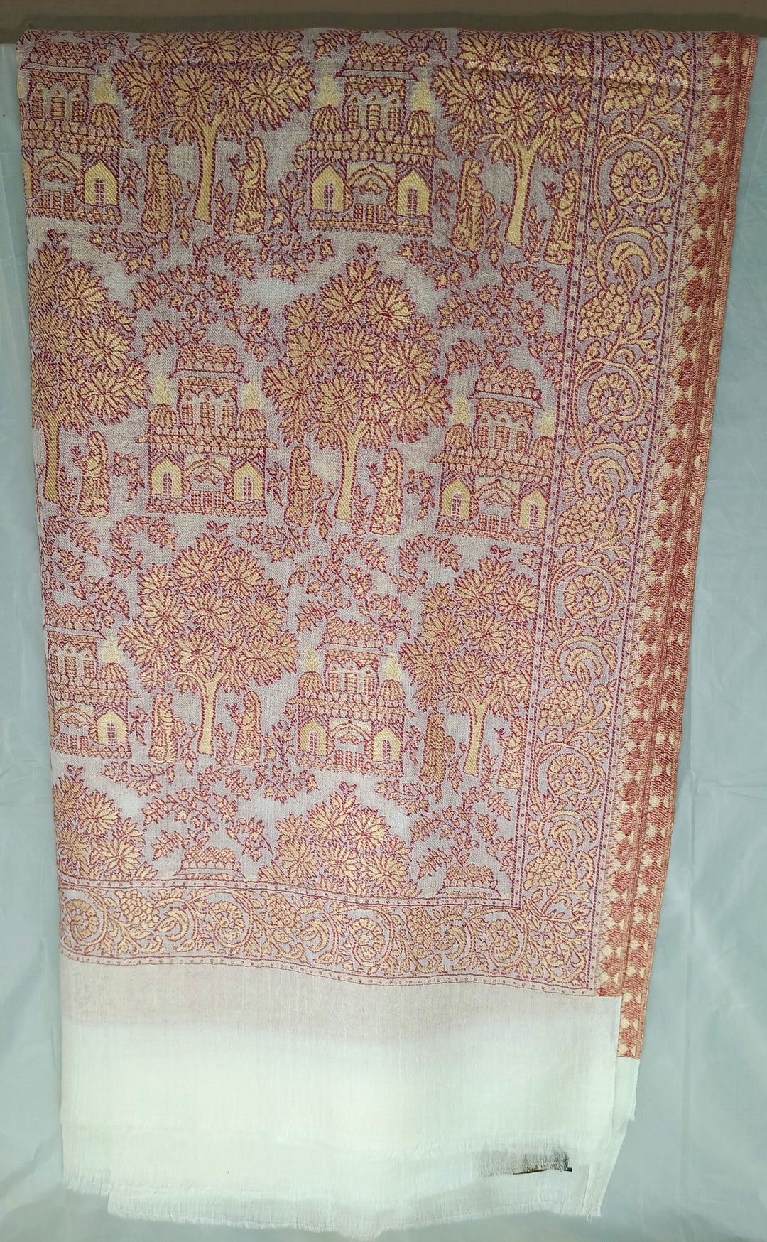 Toosh Kani Shawl With Khadi Pattern