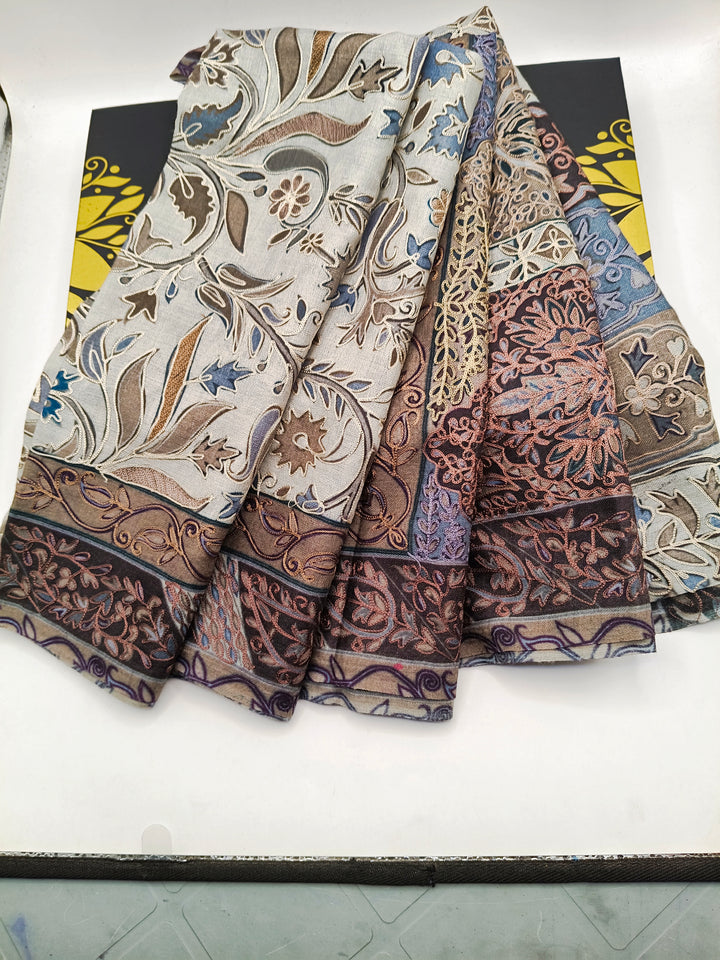 Premium Quality Kalmkar Shawl With Machine Ari Work