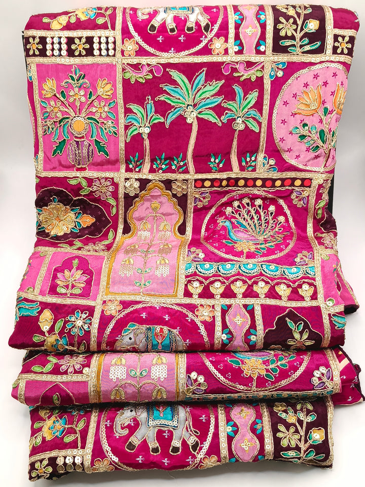 Maheshwari Silk With Hand Embroidery Multi Color Shawl