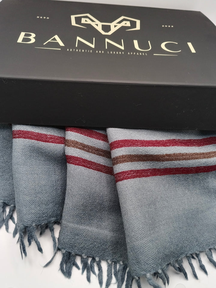 Premium Quality Stripped Sky Blue Pure/High Grade 48 Fiber Shawl