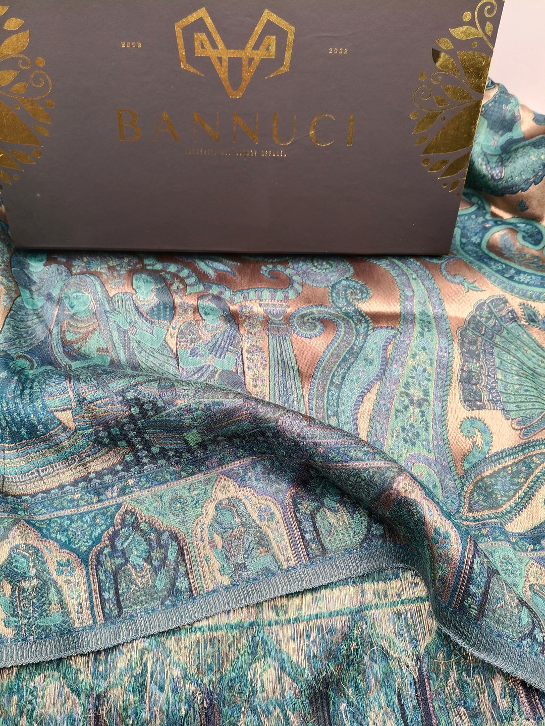 Premium Green Moonlight Woven Pashmina Cashmere Shawl