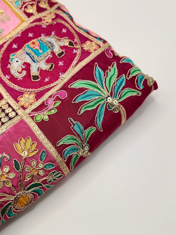 Maheshwari Silk With Hand Embroidery Multi Color Shawl
