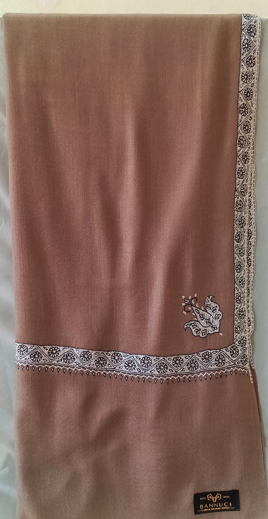 Hand Embroidered Original Toosh Shawl With Border