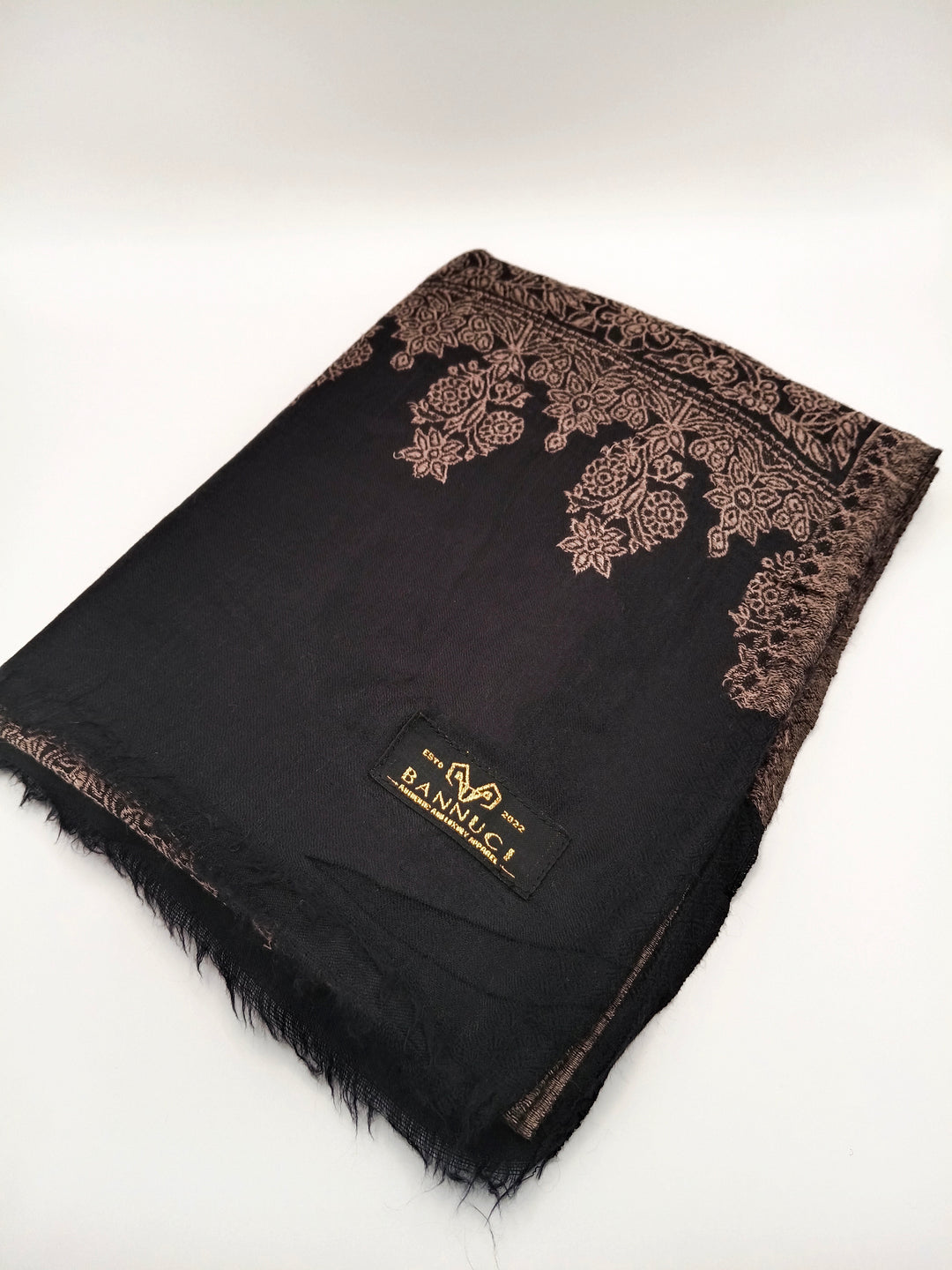 Premium Black Woven Kani Pashmina Cashmere Scarf 3