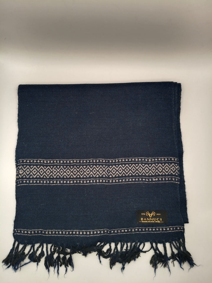 Premium Quality And Extremely Soft Blue Muffler With White Stripped Design