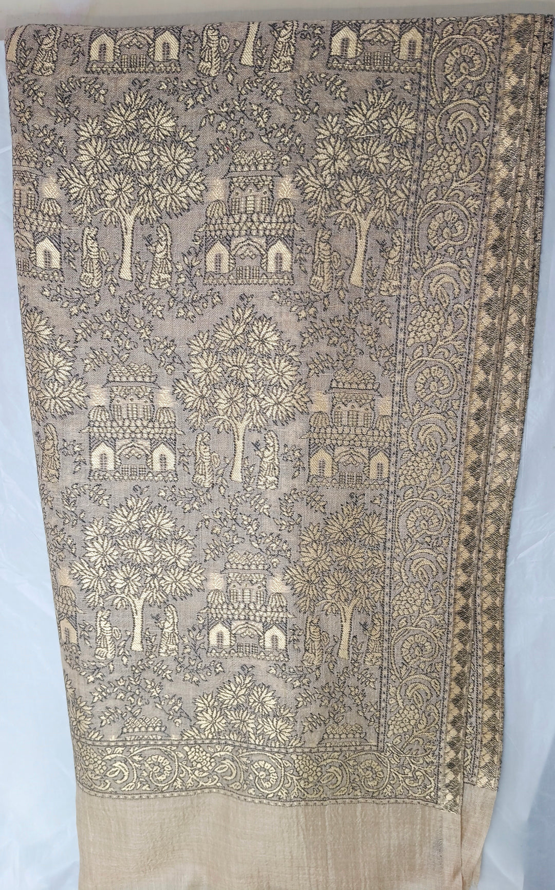 Toosh Kani Shawl With Khadi Pattern