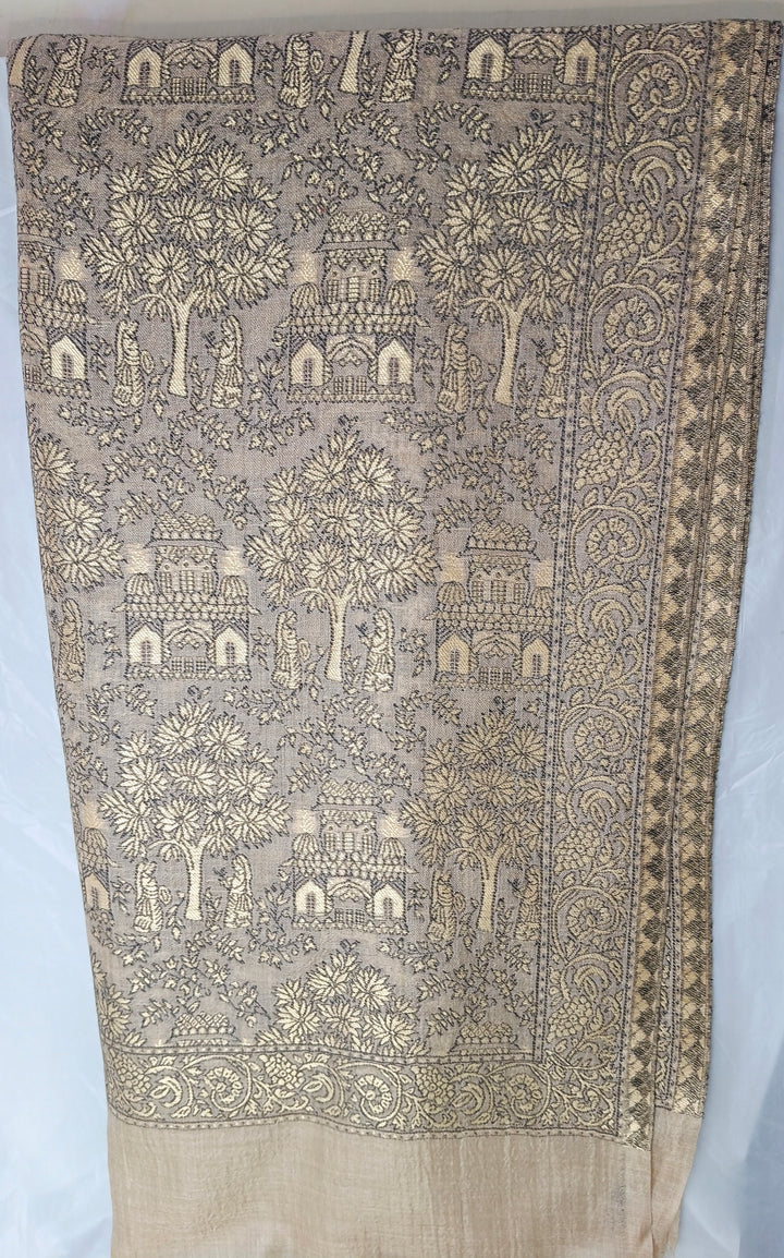 Toosh Kani Shawl With Khadi Pattern