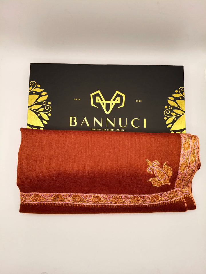 Hand Embroidered Original Toosh Shawl With Border