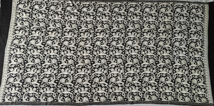 Premium Quality Black Embroidered Pashmina Cashmere Shawl