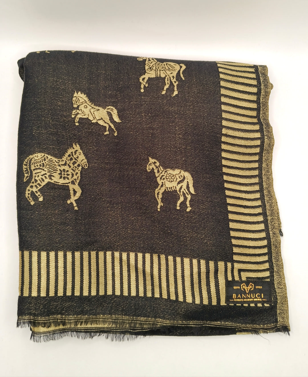 Stallion Design New Trendy Reversible Black Kani Pashmina Shawl