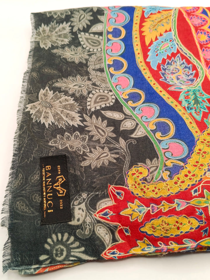 Kalmkar Shawl With Machine Ari Work