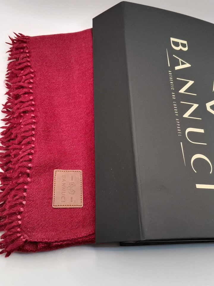 Premium Quality Stripped Maroon Pure/High Grade 48 Fiber Shawl