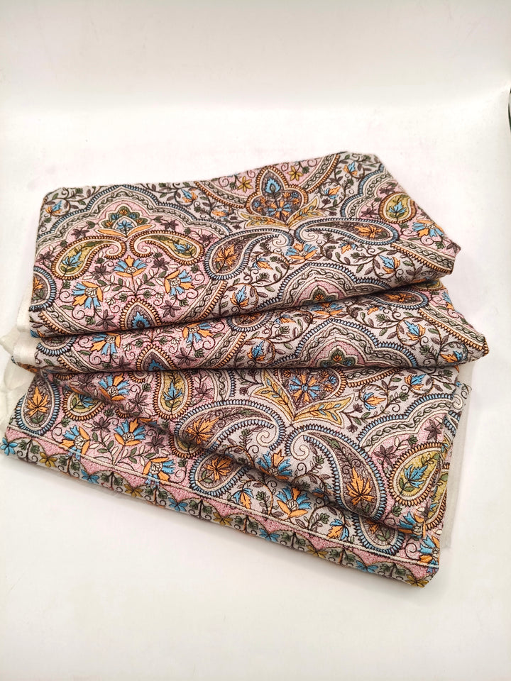 Premium Quality Extremely Soft  Embriodered Sozni Sui Jama Pashmina Shawl
