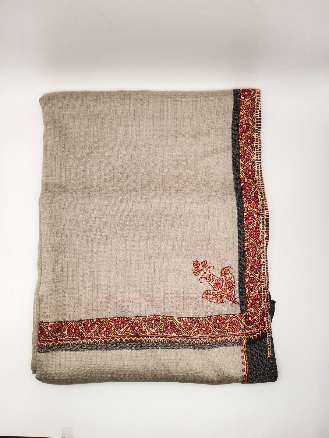 Hand Embroidered Original Toosh Shawl With Border