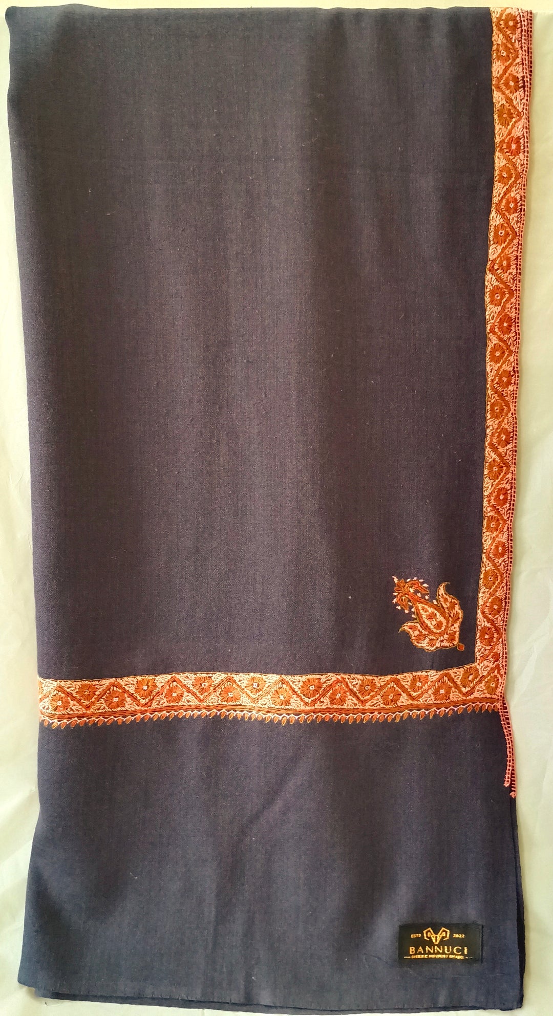 Hand Embroidered Original Toosh Shawl With Border