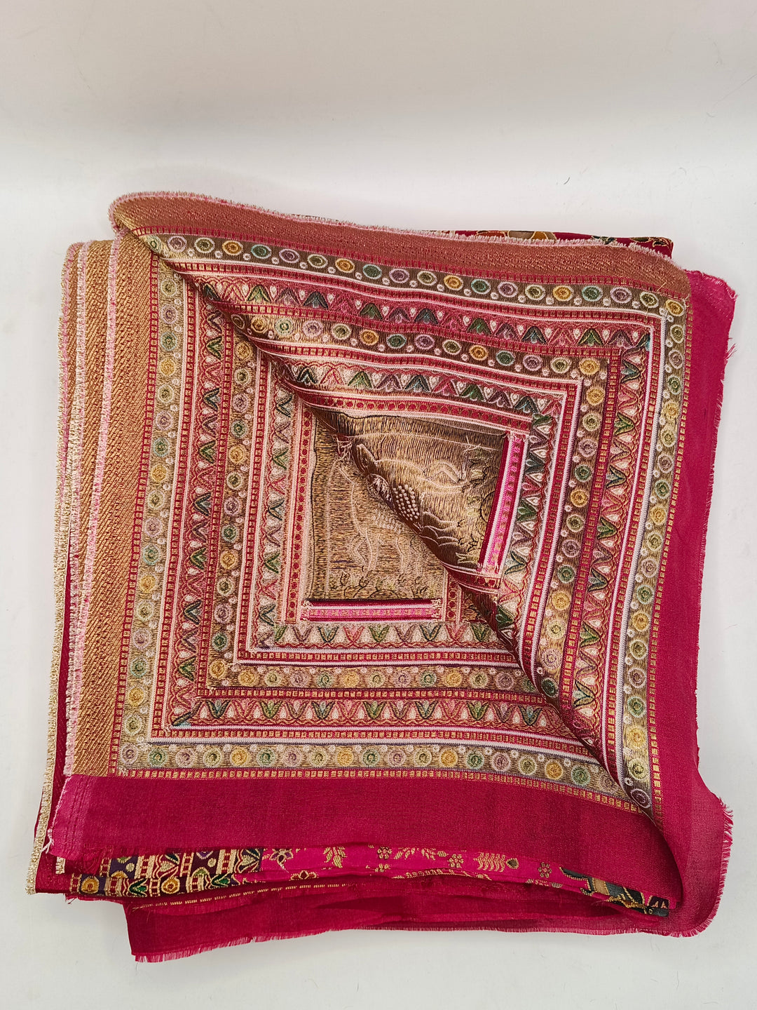 Premium Quality  Multi Mix Maroon Color kani Silk Pashmina  Shawl