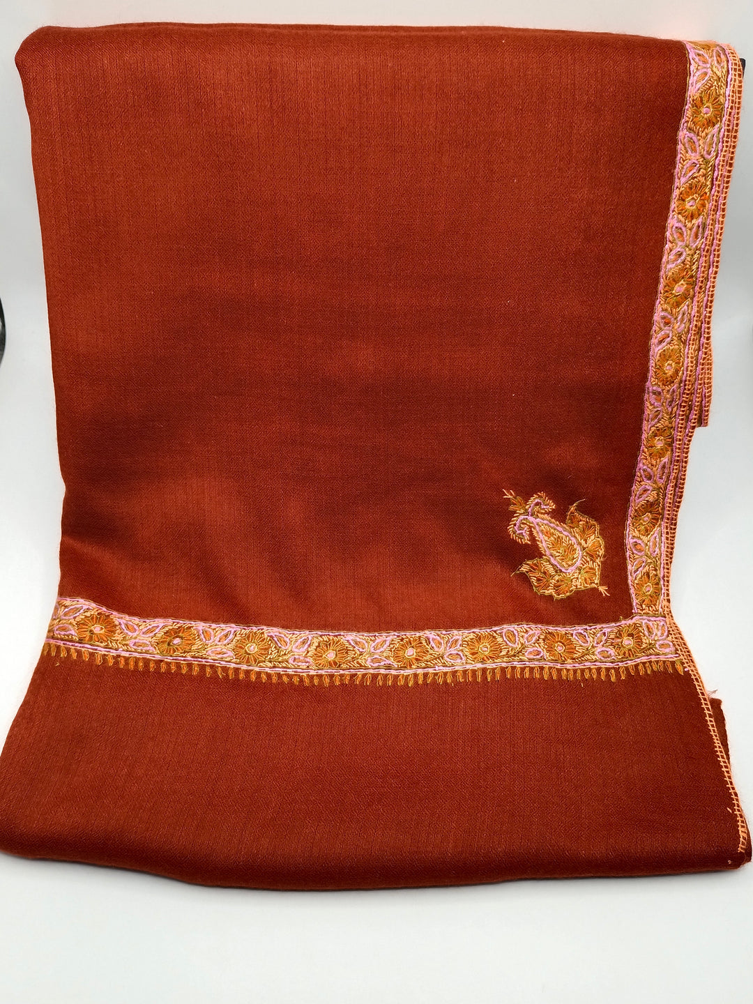 Hand Embroidered Original Toosh Shawl With Border
