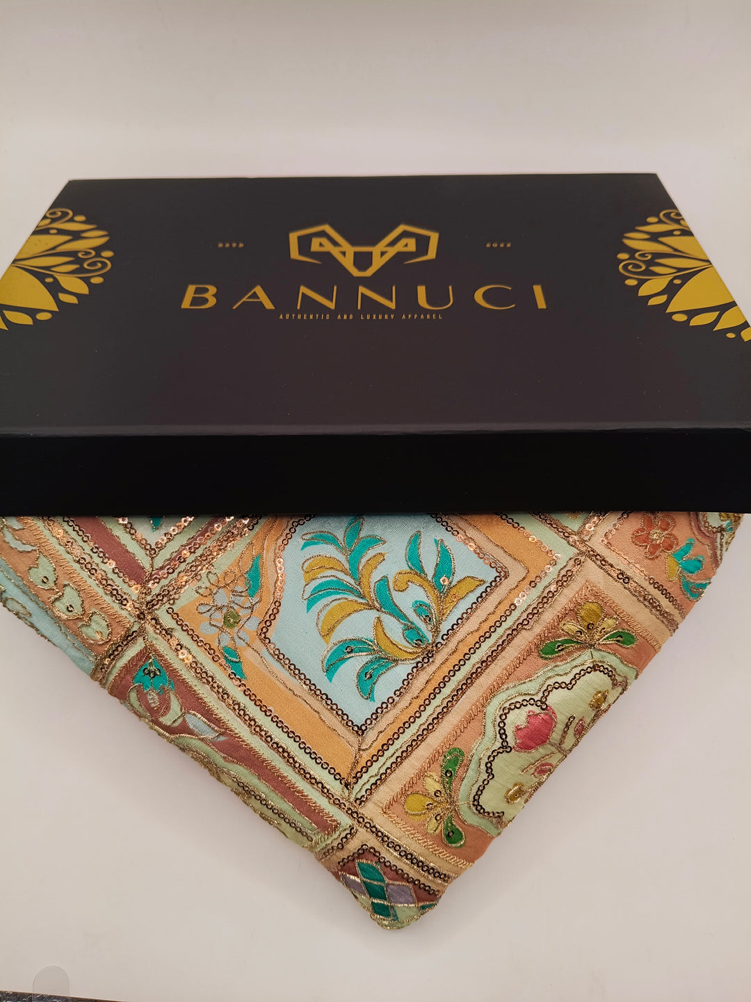 Mehsuri Silk With Hand Embroidery Multi Color Shawl