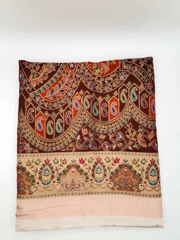 Premium Quality  Multi Mix Pink Color kani Silk Pashmina  Shawl