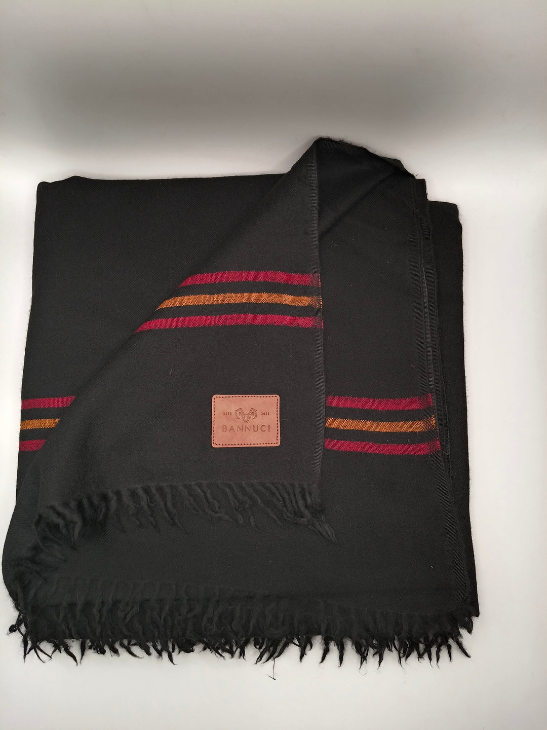 Premium Quality Multi Color Striped Double Fiber 72 Black Woolen Shawl
