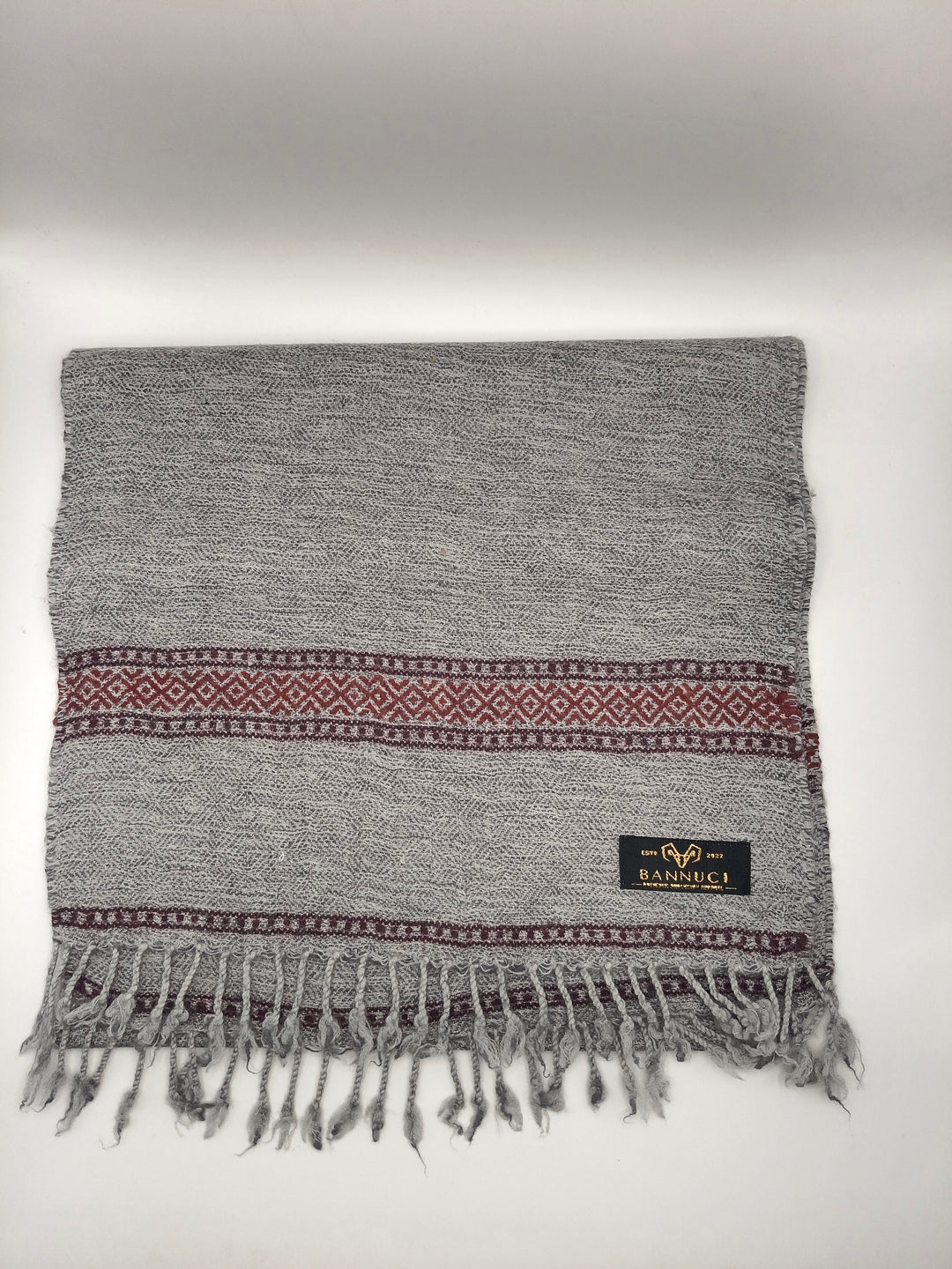 Premium Quality And Extremely Soft Light Grey Stripped Design Muffler