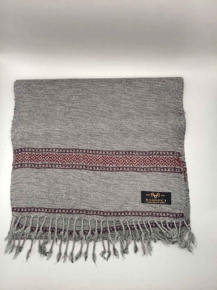 Premium Quality And Extremely Soft Light Grey Stripped Design Muffler