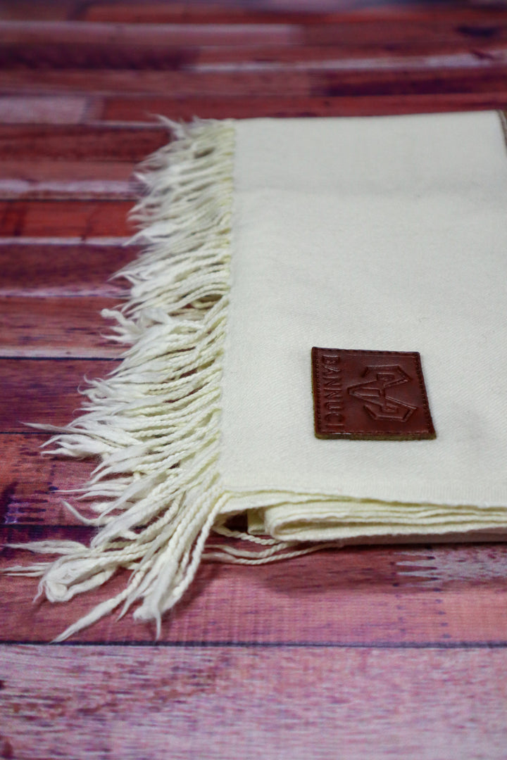 Premium Quality Mix Colored Stripe Off White Pure Woolen Shawl by BANNUCI