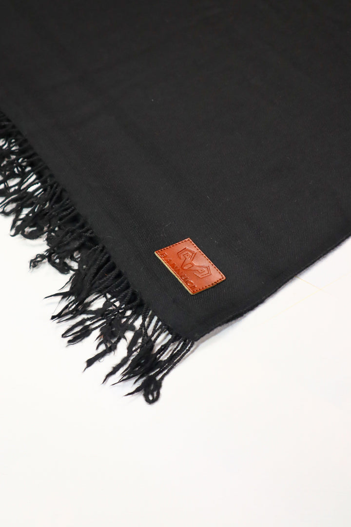 Premium Quality Plain Double Fiber Black Pure Woolen