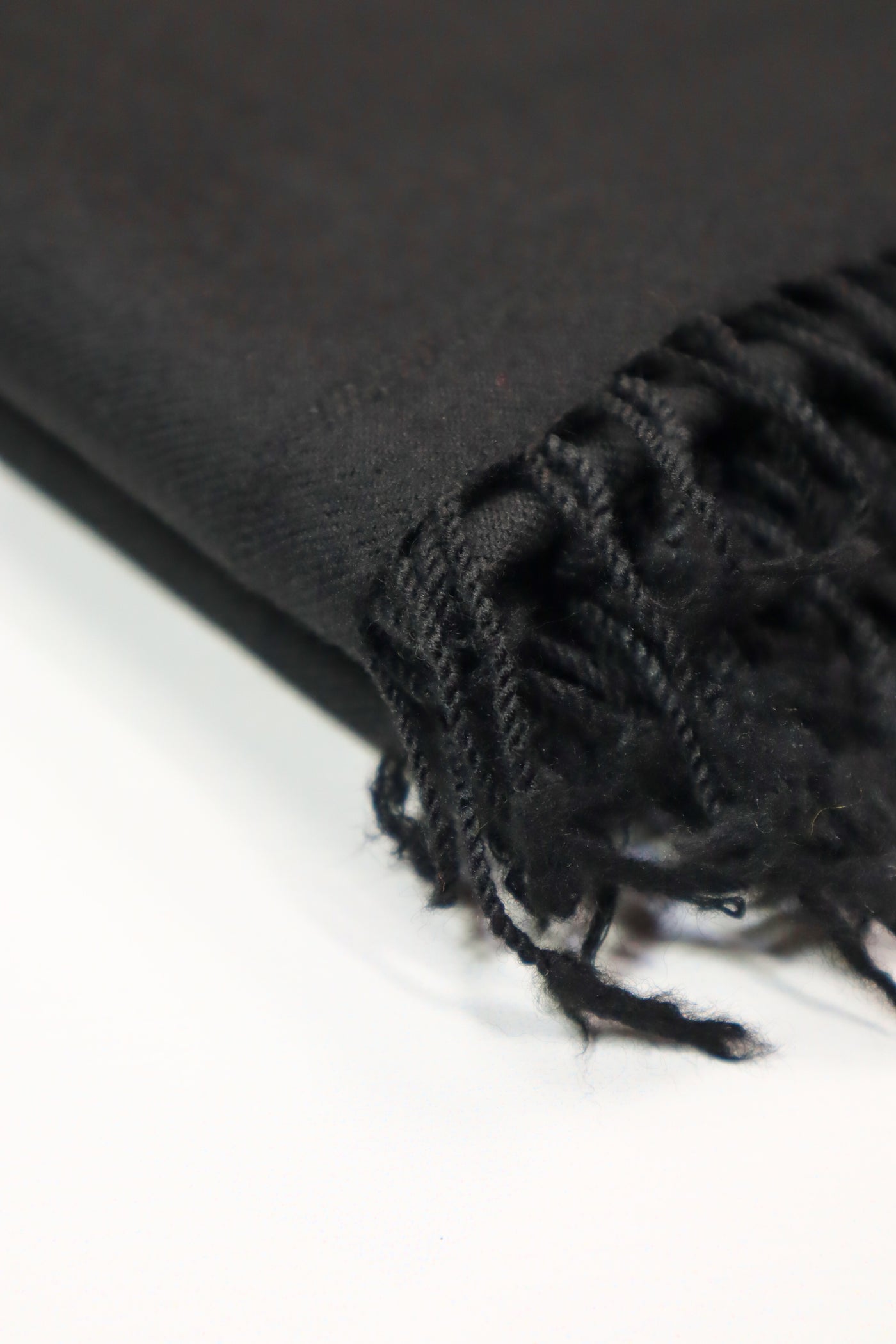 Premium Quality Plain Double Fiber Black Pure Woolen Shawl by BANNUCI