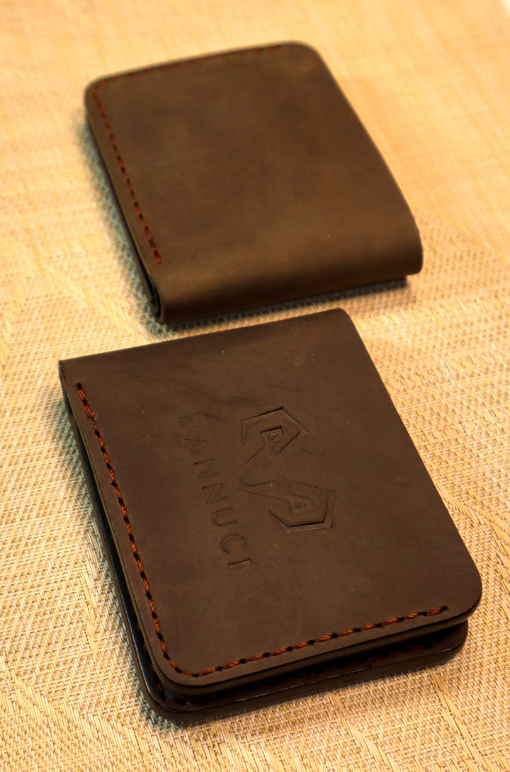 Premium Hand-Made Chestnut Brown Distressed Leather Men's Wallet by BANNUCI