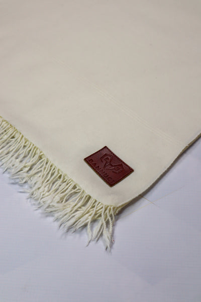 Supreme Quality Plain Off White Pure Woolen Shawl by BANNUCI