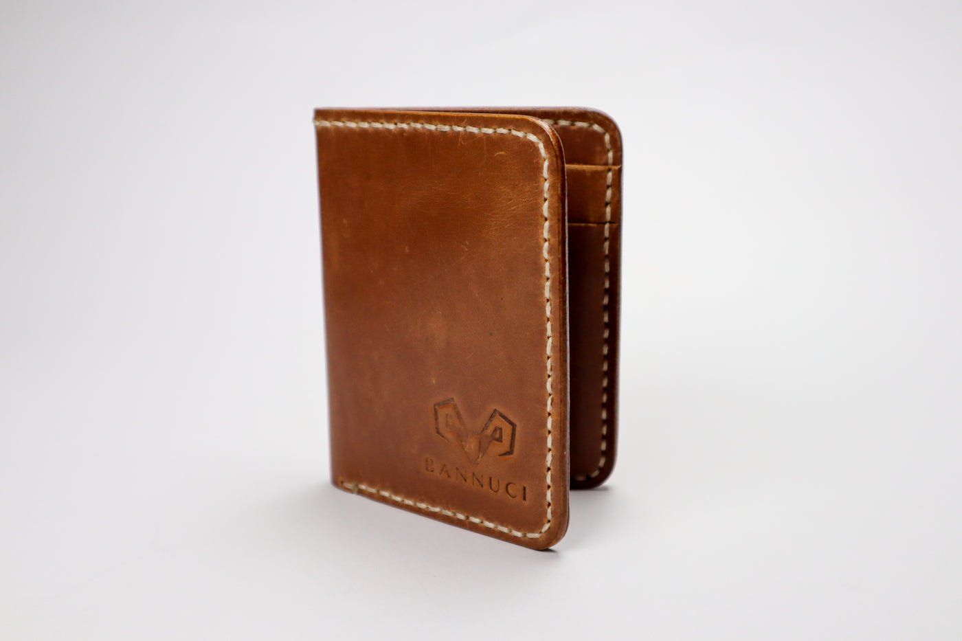 Premium Quality Tan Brown Vertical Leather Card Holder by Bannuci