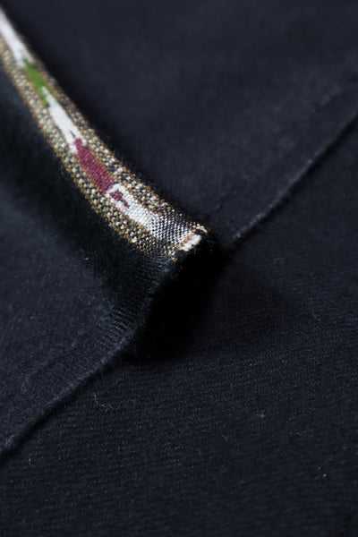 Premium Quality Double Fiber Black Striped Pure Woolen Shawl by Bannuci